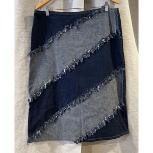 Vintage Caren Sport Denim Two Tone Skirt Y2K